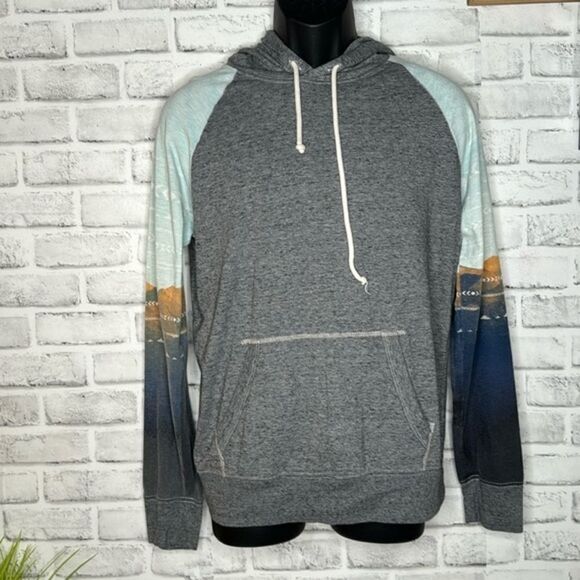 American Eagle Fitted Forest Outdoor Aztec Hoodie Long Sleeve Size Small - Picture 1 of 5